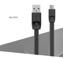 Луксозен Micro USB кабел тип лента 2 метра Remax Fast charge черен